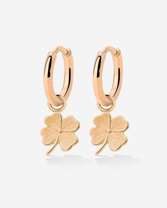 Lucky Clover Hoop Set Small Rose Gold