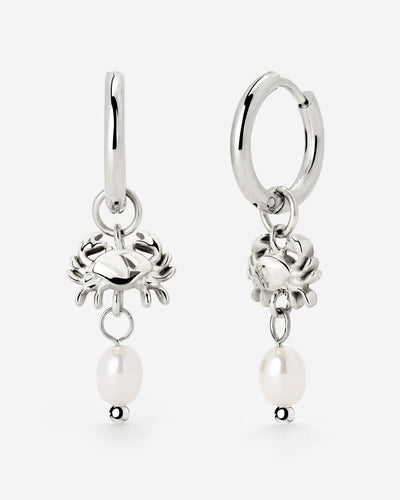 Crab Chaser Hoop Set Small Silver