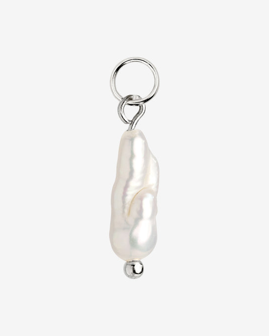 Lisas Power Pearl Hoop Set Silver