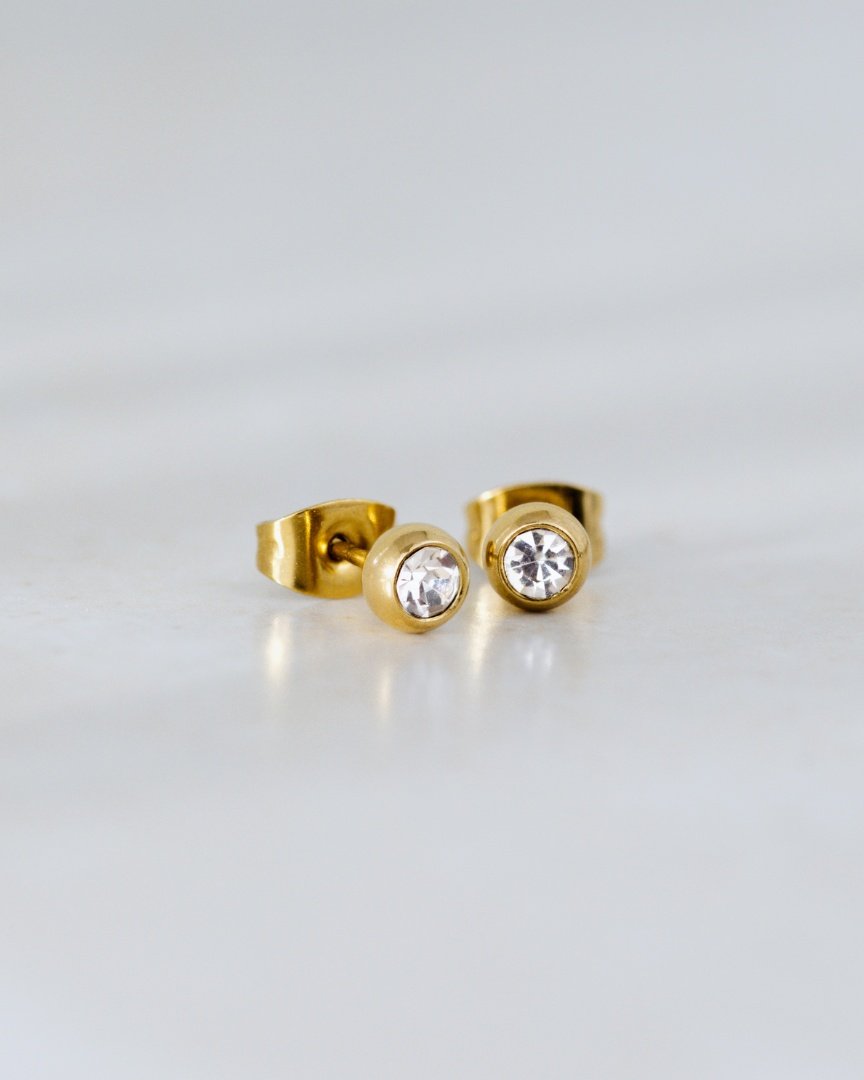 Bezel Bling Studs Silver