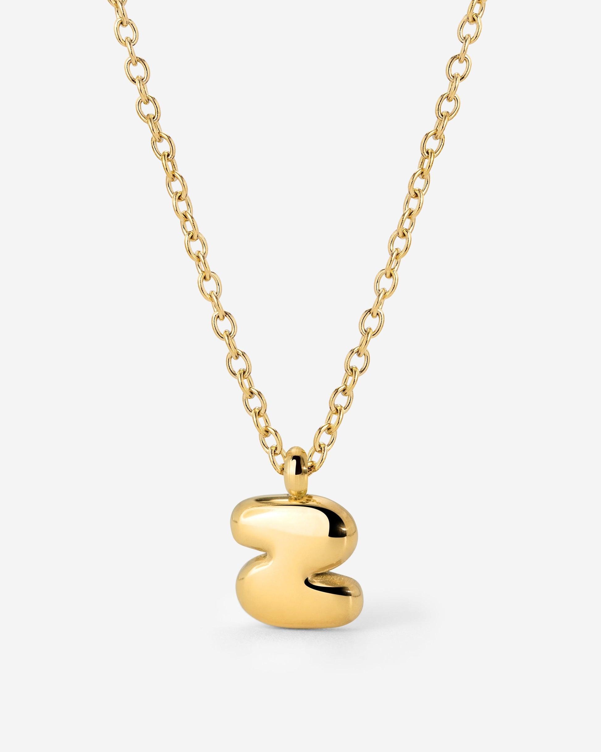 Bubble Letter Necklace gold