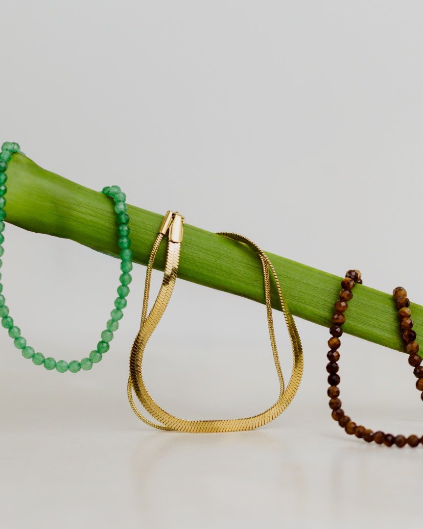 Snake Chain Double Bracelet Gold
