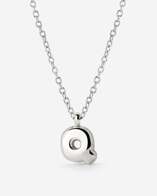 Bubble Letter Necklace Silver