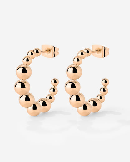 Infinite Beads Hoop Studs Rose Gold