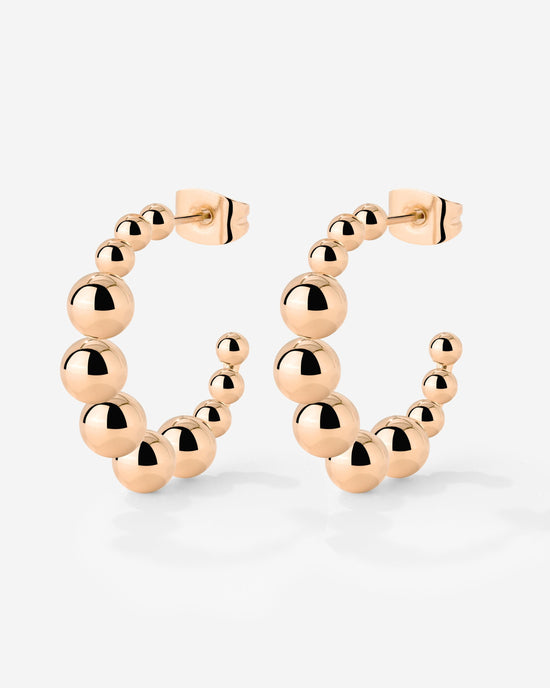 Infinite Beads Hoop Studs Rose Gold