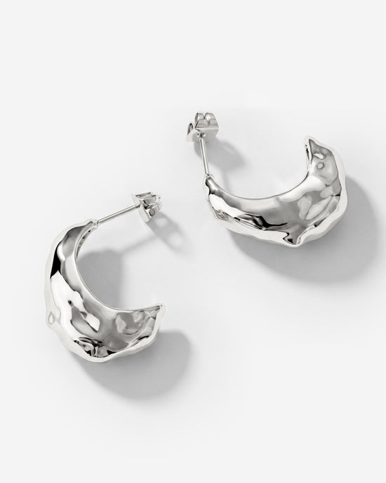 Hammered Huggie Studs