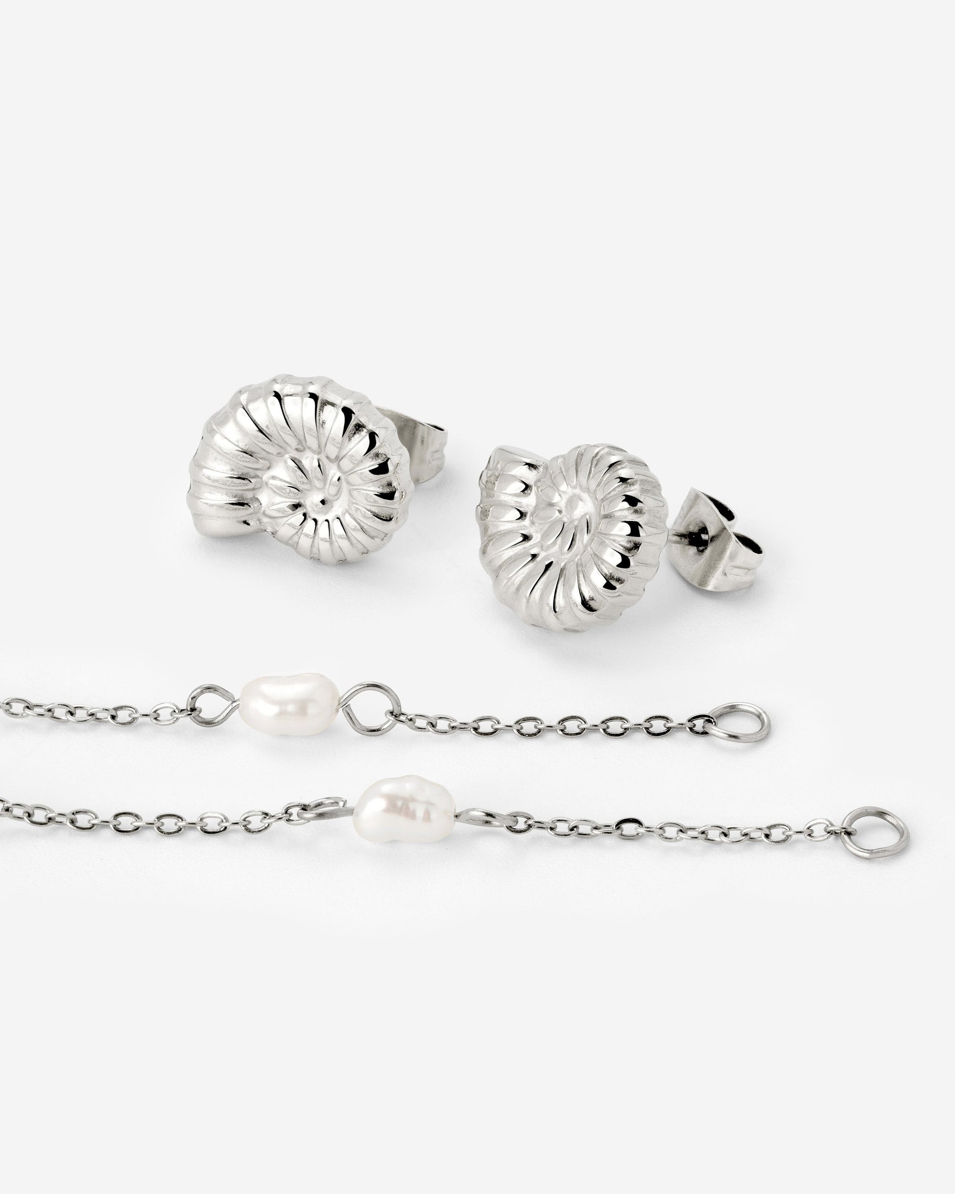Siren's Spell Pearl Drop Earrings Silver