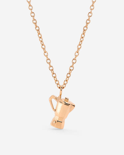 Coffee Lover Necklace Rose Gold