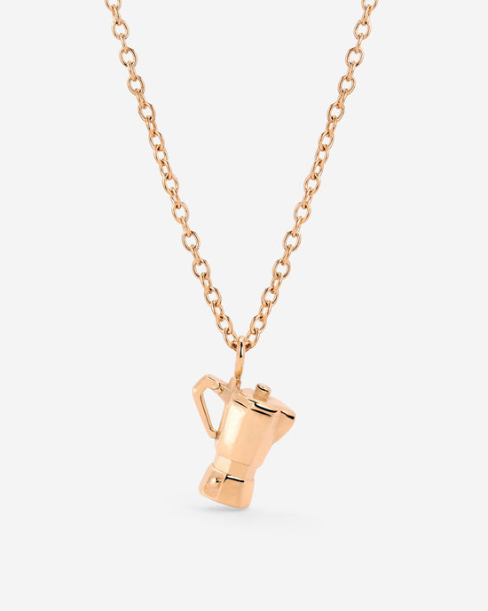 Coffee Lover Necklace Rose Gold