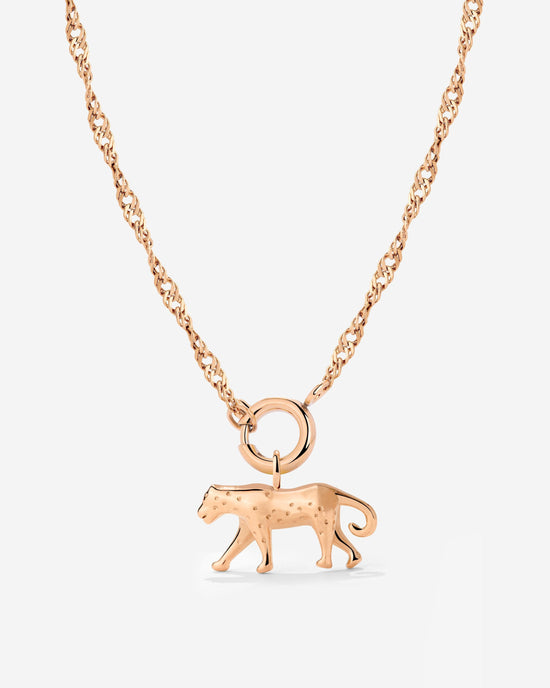 Leopard Singapore Chain Necklace Set Rose Gold