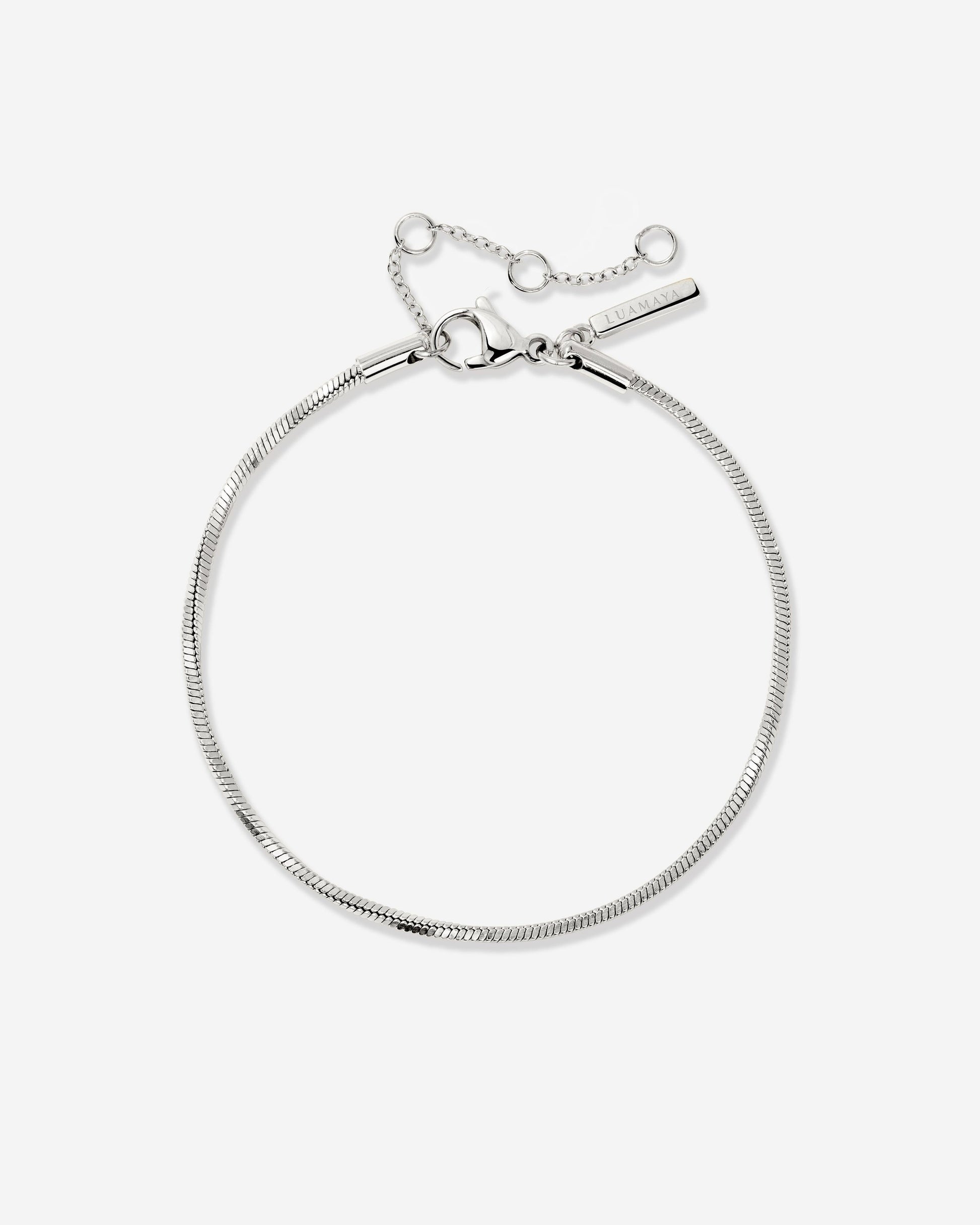 Squared Snake Chain Bracelet Silver
