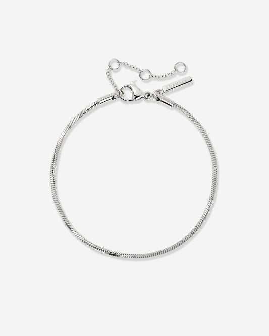 Squared Snake Chain Bracelet Silver