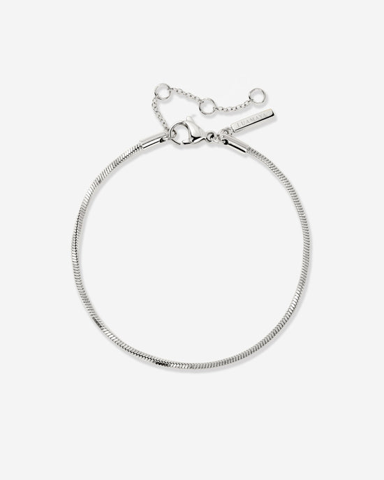 Squared Snake Chain Bracelet Silver