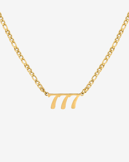 Angel Number Necklace Gold 777