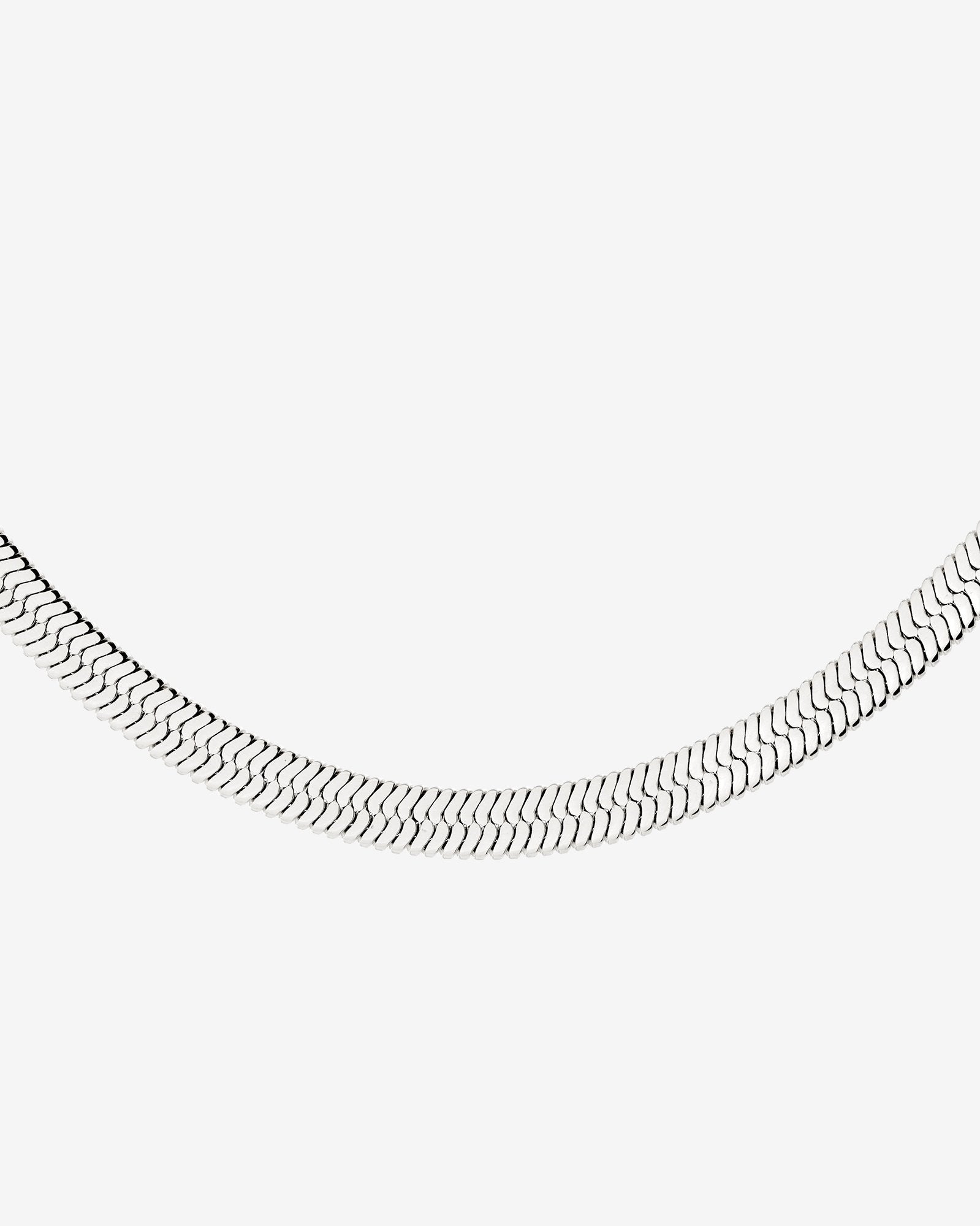 Bold Herringbone Necklace Silver
