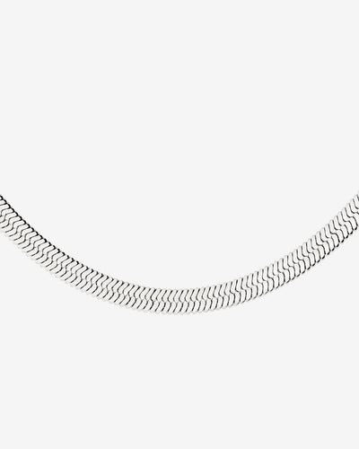 Bold Herringbone Necklace Silver