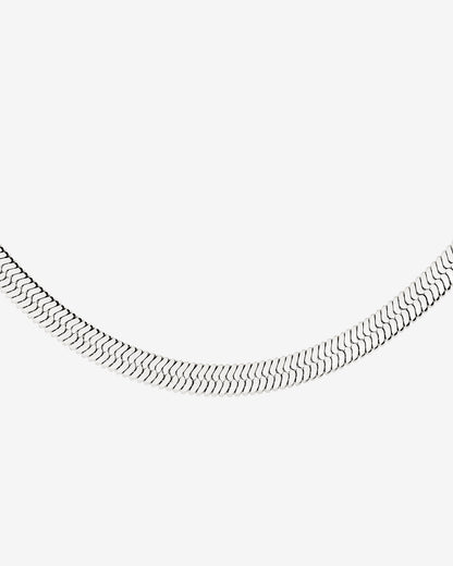 Bold Herringbone Necklace Silver