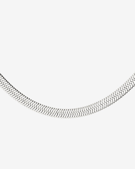 Bold Herringbone Necklace Silver