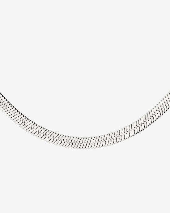 Bold Herringbone Necklace Silver