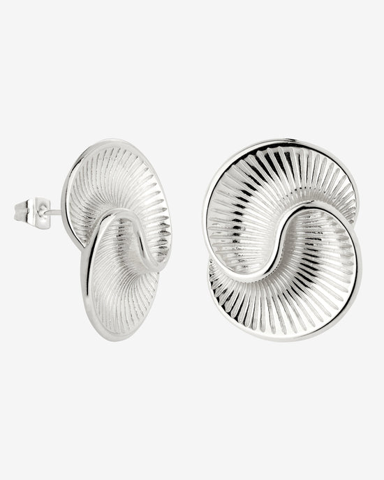 Winding Spiral Studs Silver