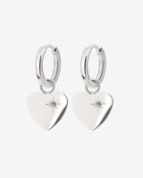 Sparkle Heart Hoop Set Baby Silver