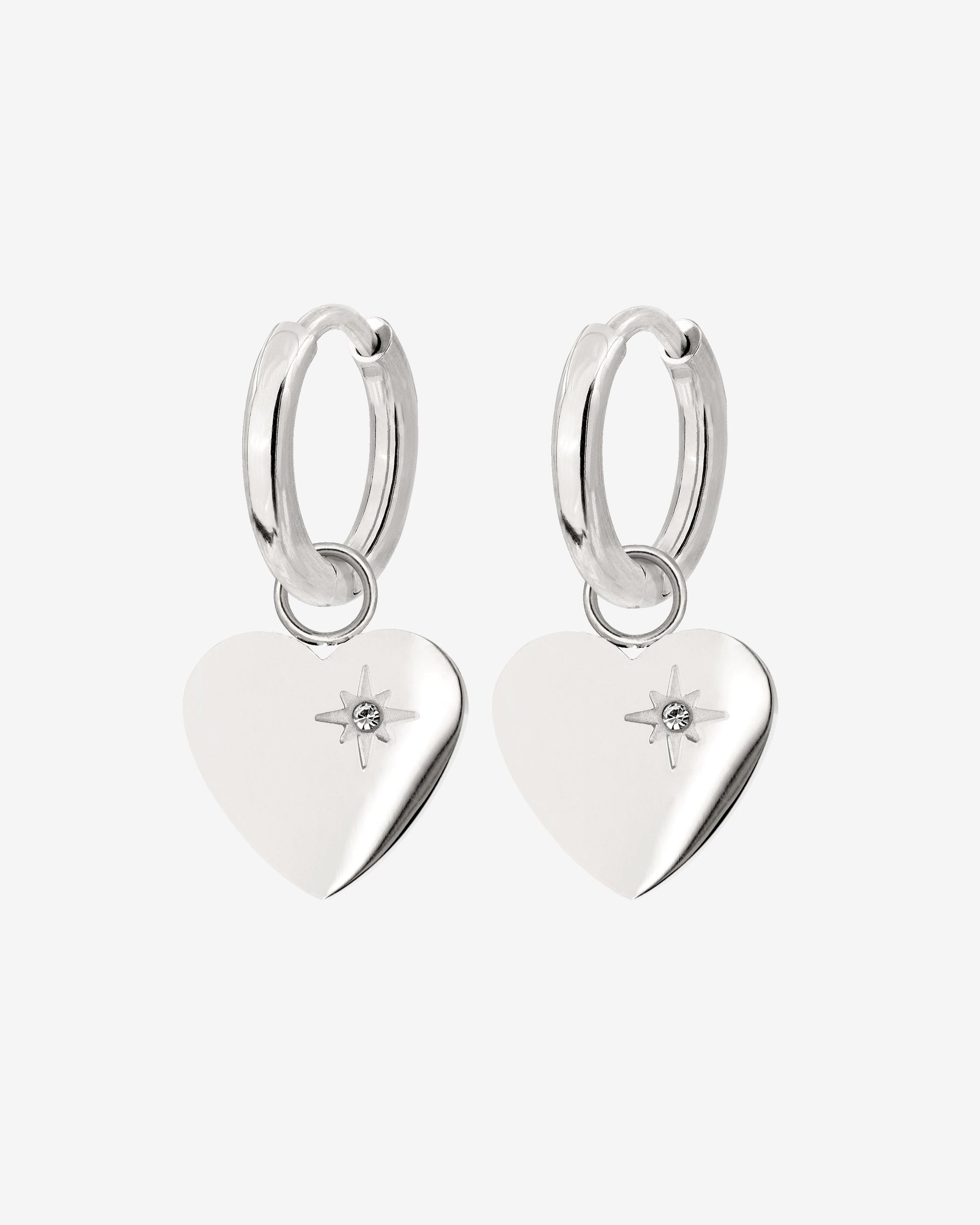 Sparkle Heart Hoop Set Baby Silver