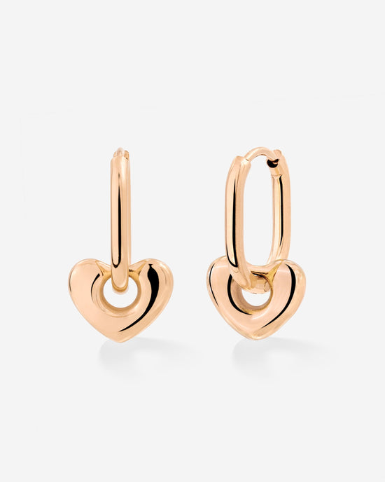 Phat Heart Oval Hoop Set Baby Rose Gold