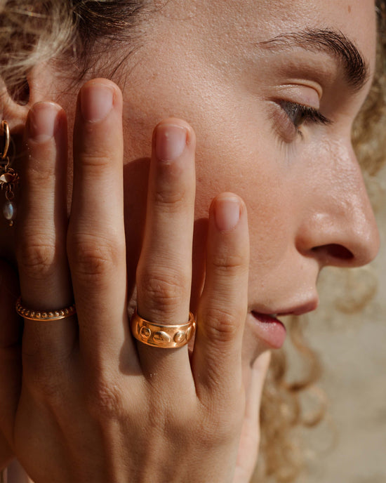 Boho Beads Ring Rose Gold