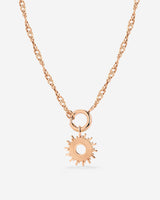 Sun Ray Singapore Chain Necklace Set Rose Gold