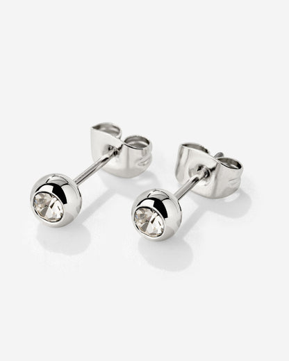 Bezel Bling Studs Silver