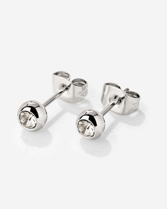 Bezel Bling Studs Silver