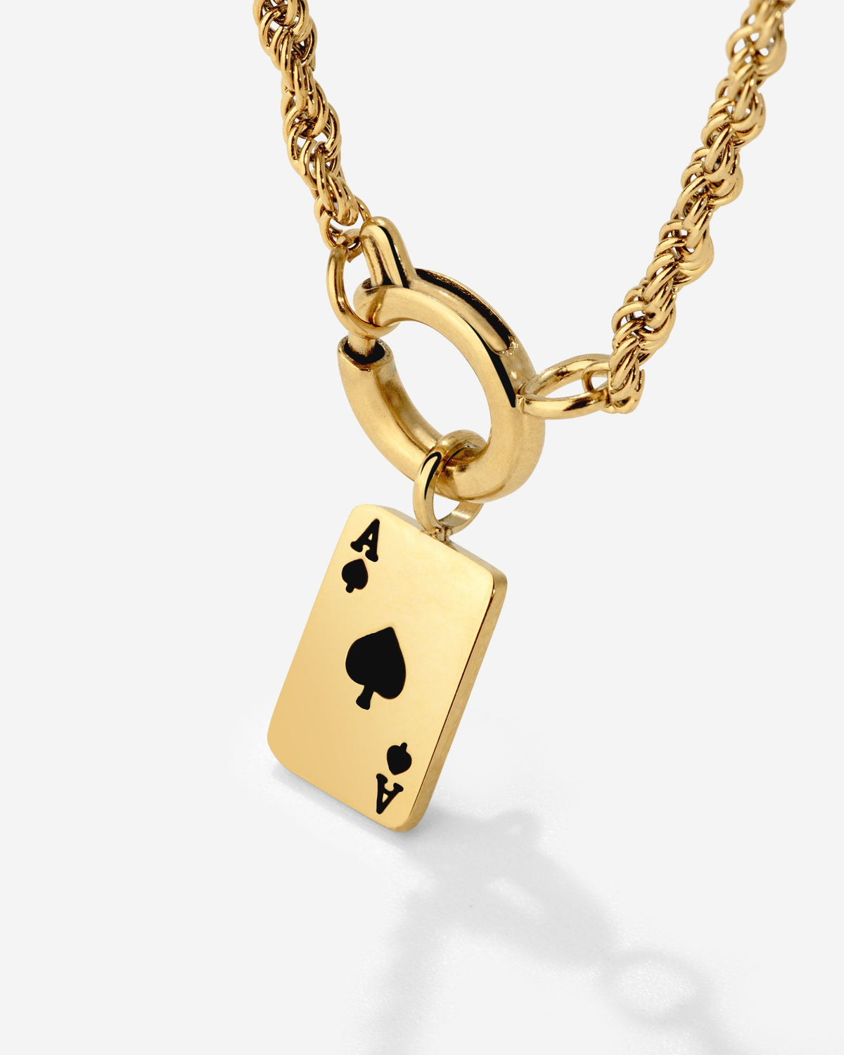 Aced Rope Chain Necklace Set Gold
