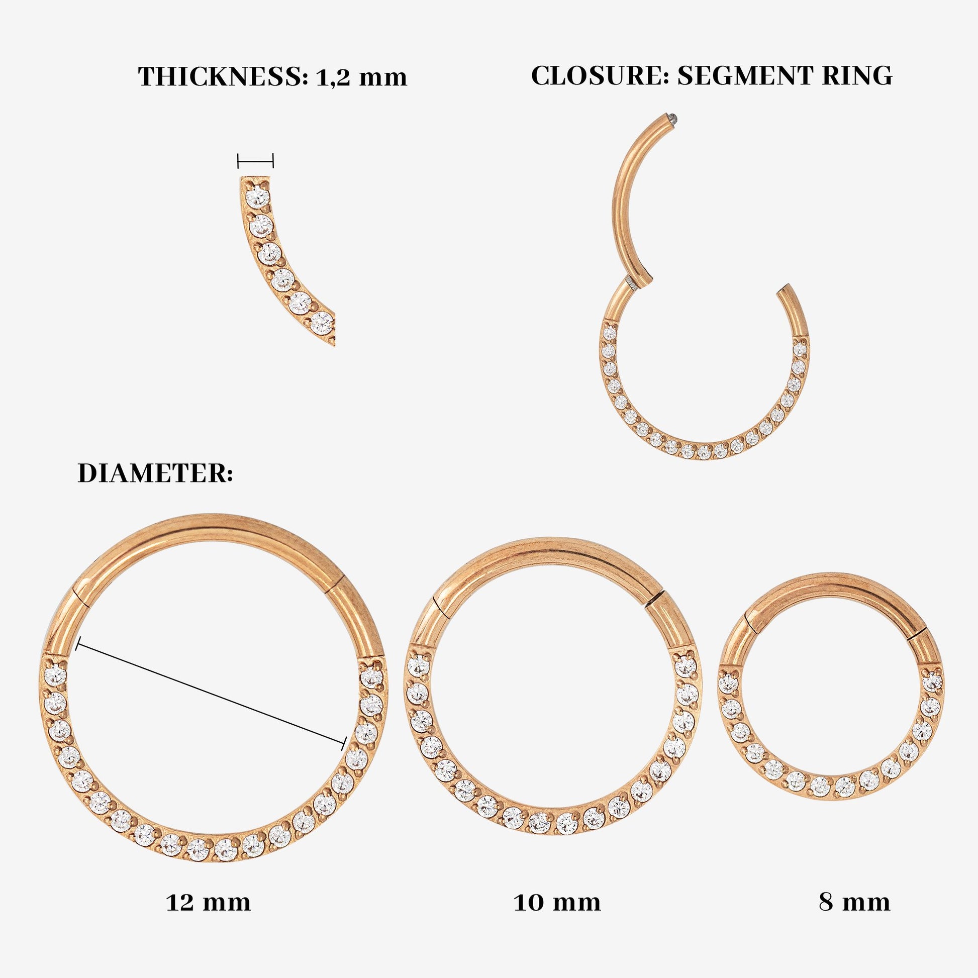 Radiant Click Piercing Rose Gold