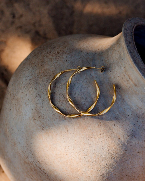 Sahira Hoop Studs Large Rose Gold