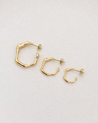 Solar Wave Hoop Studs Medium