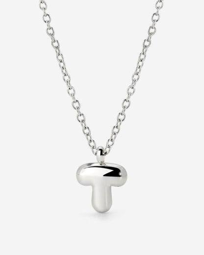 Bubble Letter Necklace Silver