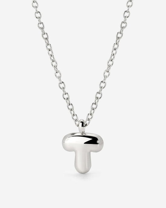 Bubble Letter Necklace Silver