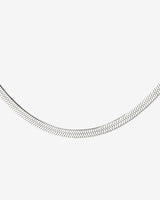 Slim Herringbone Necklace Silver