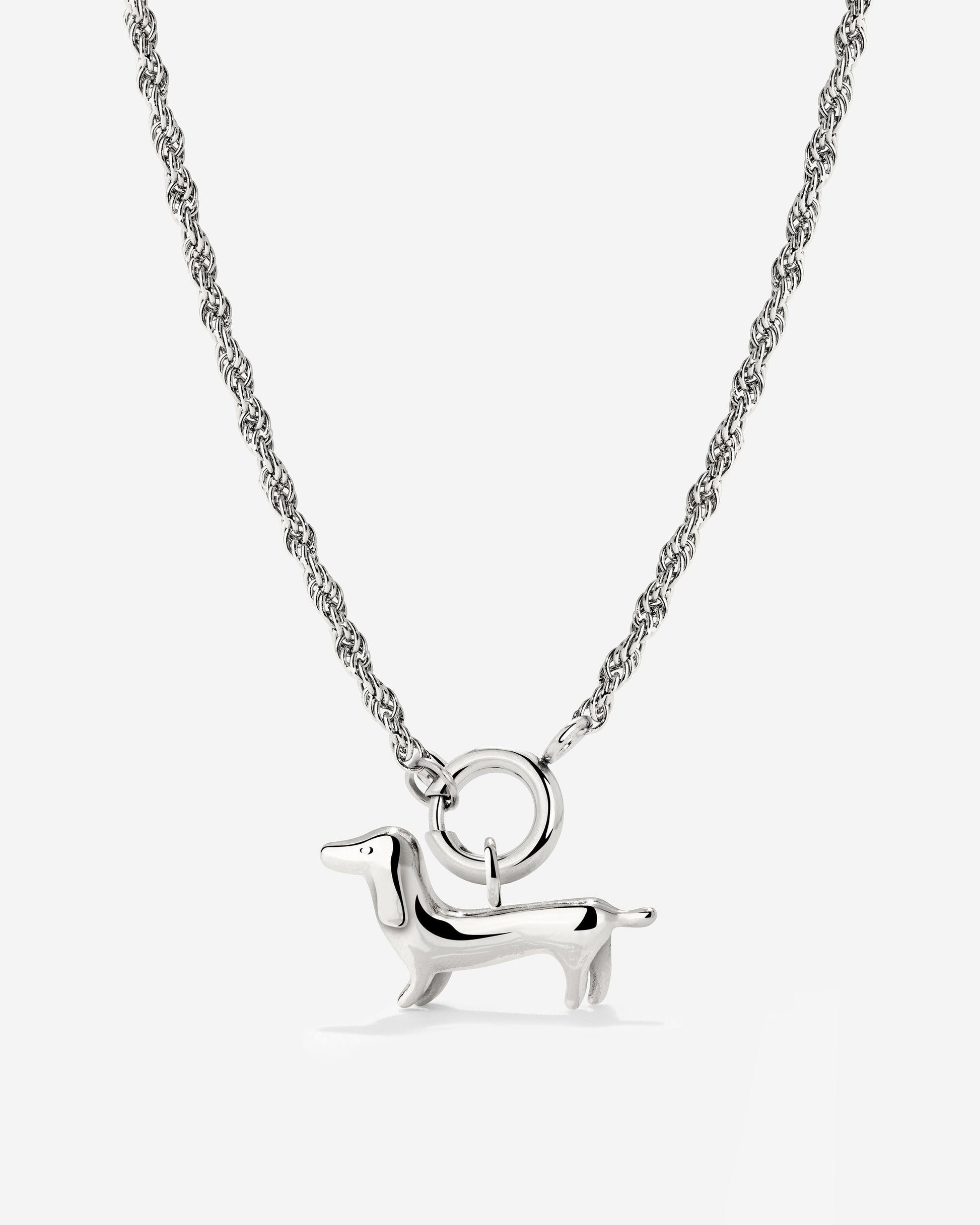 Shorty Rope Chain Necklace Set Silver