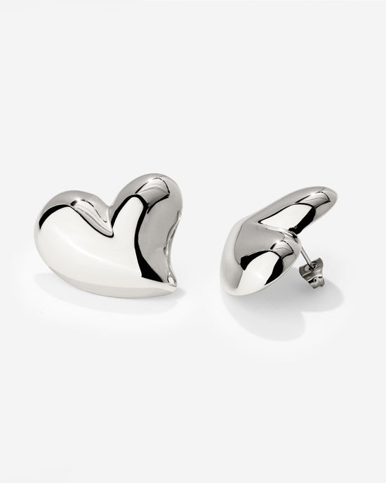 Heartie Studs Silver