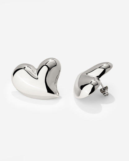 Heartie Studs Silver
