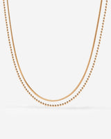 Duo Beads Necklace Rose Gold