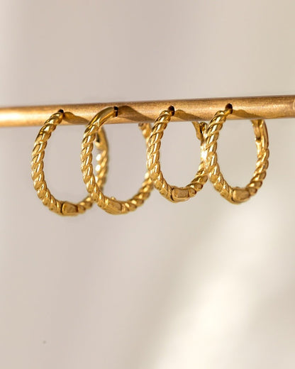 Twisted Hoop Set Small Rose Gold