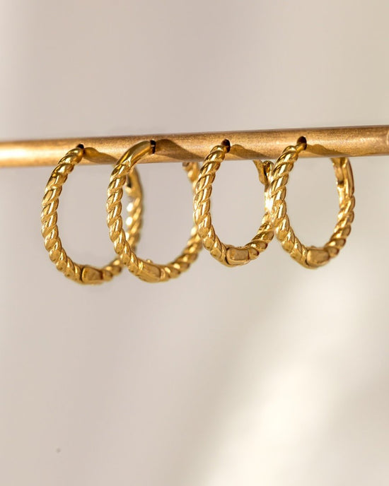 Twisted Hoop Set Small Rose Gold