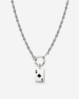 Aced Rope Chain Necklace Set Silver