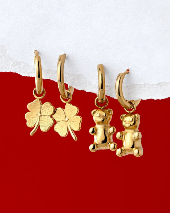 Fortune Bear Hoop Set Baby gold