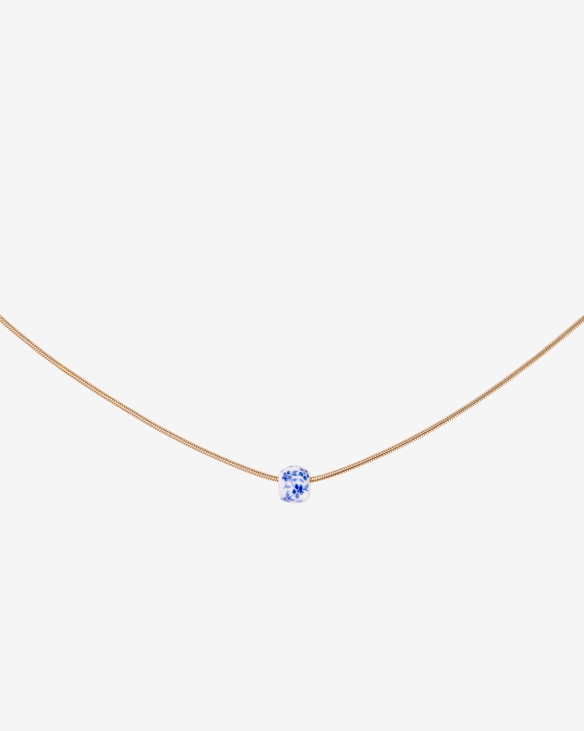 Flower Tile Necklace Rose Gold