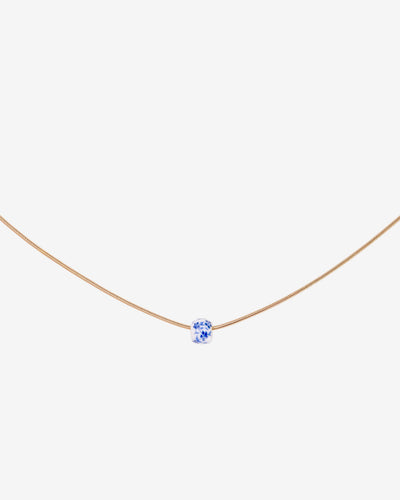 Flower Tile Necklace Rose Gold
