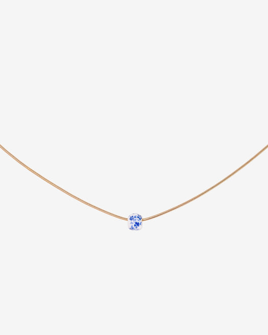 Flower Tile Necklace Rose Gold