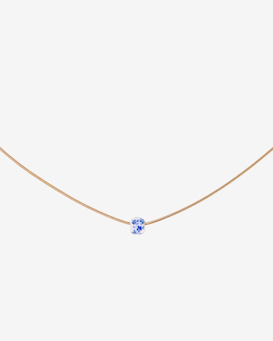 Flower Tile Necklace Rose Gold